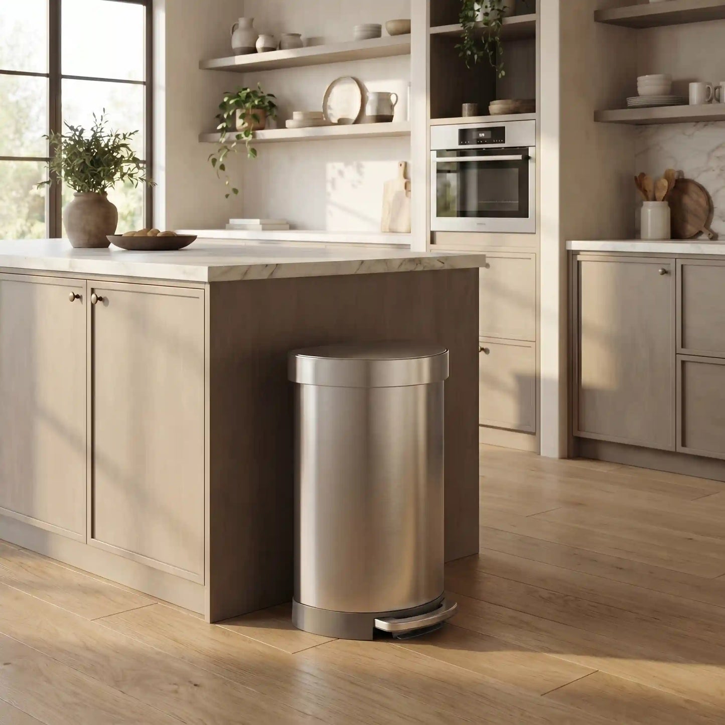 45L Semi-Round Step Can with Liner Rim