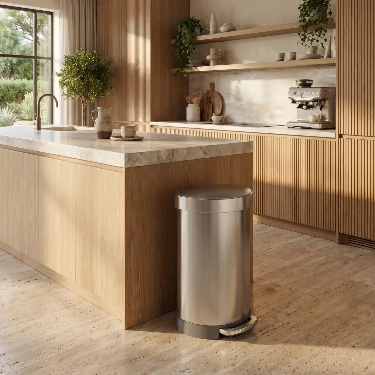 45L Semi-Round Step Can with Liner Rim